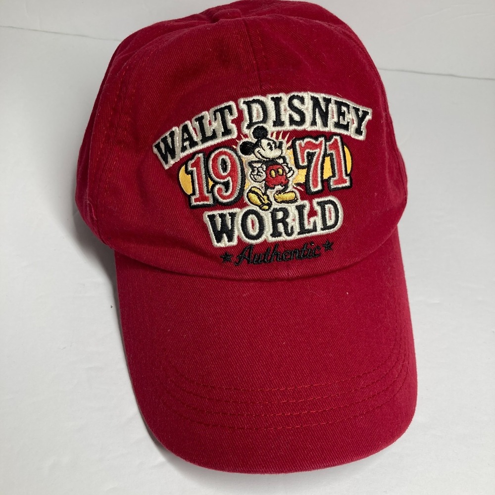 Walt Disney World Authentic 1971 Cap Hat Red Adult Adjustable Disney Parks